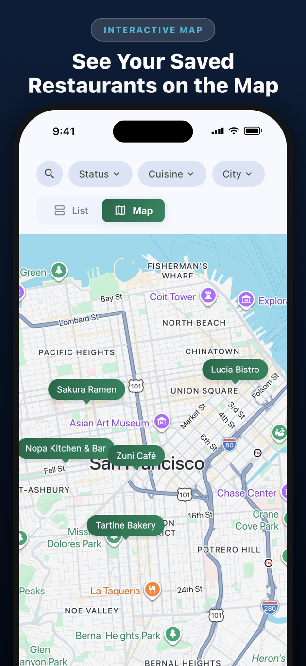 Interactive Map View in Dinny